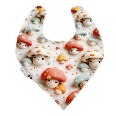 Rhapso Couture : bavoir bandana pour les repas ou quand votre bébé fait ses dents. Coton Oeko-Tex et éponge de bambou bio
