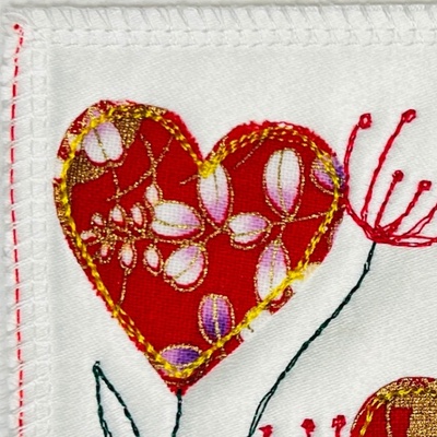 Rhapso Couture: carte postale , collection love, coeurs en fleurs